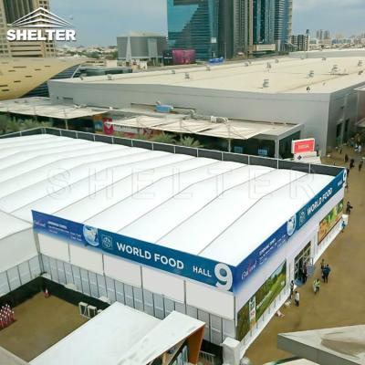 China Water Proof Exhibition Tent With Glass Wall Trade Show Tent Flat Surface Event Tents for sale