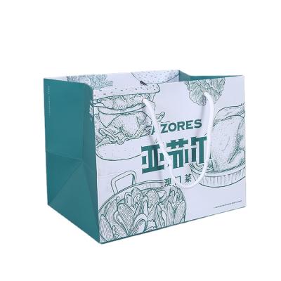 China Recyclable Cheap Square Bottom White Card Tote Bag With Handle Custom Paper Bag And Custom Printing for sale