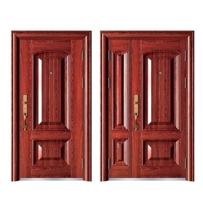 China New Design Anti-theft Metal Door HDF Door Main Molded 0.8/1.8 Thickness Door Skin With Entry Door for sale