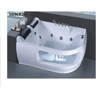 China high quality modern double side low price skirted bathroom tub (straight skirt) large air and whirlpool indoor acrylic bathroom for sale