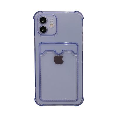 China Transparent Simple Anti-fall Card Slot Phone Cover For 13/12Pro Max Case Soft TPU Case For iPhone 13 Series for sale