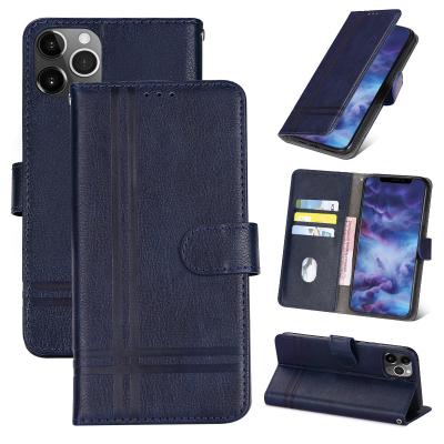 China Anti-drop Vintage PU Leather Case For iPhone 12 Max XS Max XR 11 Pro, Flip Magnetic Case With Card Slots Wallet Pocket Full Coverage Case for sale