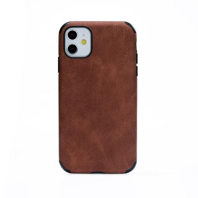 China Light Weight Pull Up PU Leather Phone Cover For iPhone 12 Drop Resistance Mobile Case For iPhone 12 Series for sale