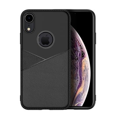 China Light Weight For Iphone XR PU Leather Grain Phone Case Soft TPU Cover For Iphone XR for sale