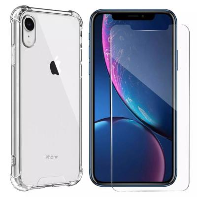 China Shockproof Phone Case Mobile Phone Accessories For iPhone XR Case Cover With Tempered Glass Screen Protector for sale