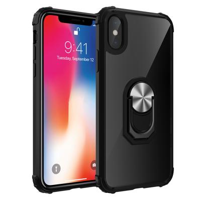 China Lightweight Transparent Hard Cover Magnet Stand Phone Case For iPhone X for sale