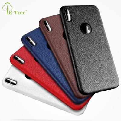 China Ultra Thin Back Case Pattern TPU Soft Leather Case For iPhone X,Lychee Pattern Back Cover For iPhone XR XS Max for sale