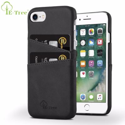 China PU Leather Ultra Thin Flip Leather Case PU Back Cover For iPhone 7/8 Case With Back Slots for sale