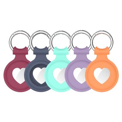 China Anti-drop Silicone Cover Device For AirTag, Case With Key Holder Tracker Finder Love Heart Shape Chain Design for sale