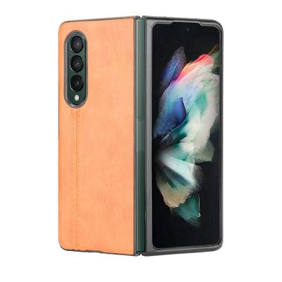 China Anti-drop Cell Phone Accessories Case For Samsung Z Fold 3 PU Leather Slim Case For Galaxy Z Fold 3 for sale