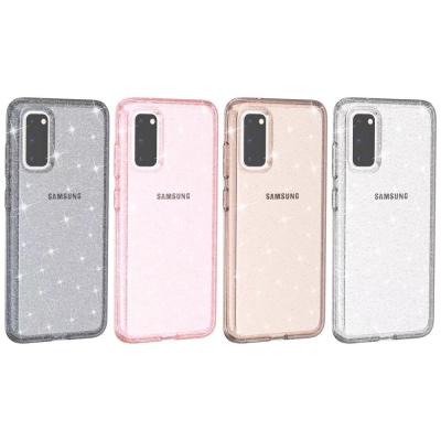 China High Lightweight Clear Transparent Hard Case Phone Accessories Glitter Powder Cover For Samsung S20 Series for sale