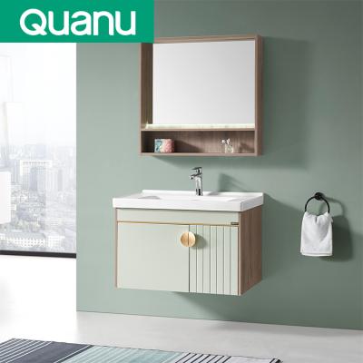 China modern quanu W030380 modern bathroom cabinets vanity cabinet with mirror for sale