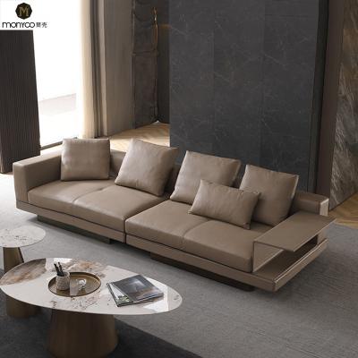 China Connery Modern Minimalist Italian Living Room Modular Sofa Italian High-End Atmospheric Villa Small Lightweight Luxury Leather Sofa for sale