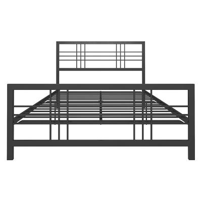 China American standard specification T/F/Q/K double bed metal apartment bed modern simple steel modular bedroom metal frame for sale