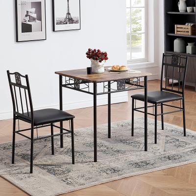 China OEM Convertible Dining Table Set With 1 Table And 2 Chairs Metal Dining Furniture Set For Dining Room for sale