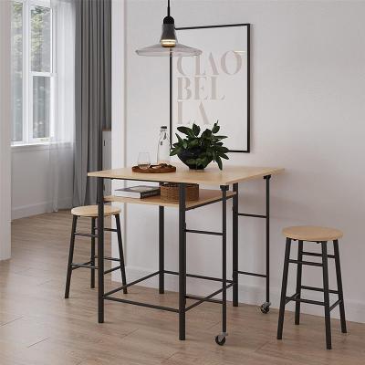 China Real Piece Modern Foldable Jess Kitchen Bar Set With 2 Chairs for sale