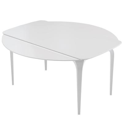 China Double Function Telescopic Variable Dining Table and Chairs (Others) Square Adjustable Creamy Pure White Circle Dining Table Slate for sale