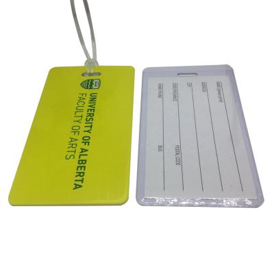 China Promotion Wholesale Printed Cute Design Travel Airplane Baggage Sublimation Luggage Tags With Pocket for sale