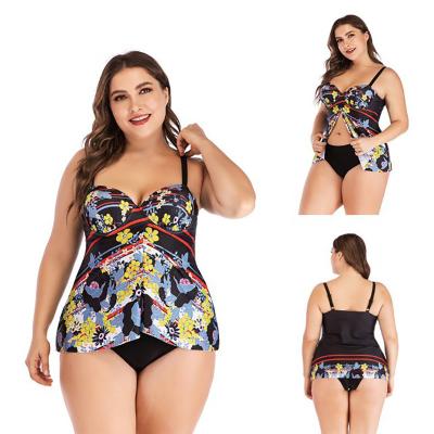 China Plus Size Women's Tankini Bikini Swimwear Floral Swimsuit Plus Size Beach Wear Women's Swimwear Wholesale Plus Size Swimwear for sale