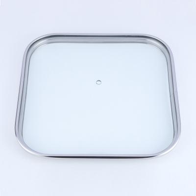 China Sustainable Square Stainless Steel Glass Lid For Electric Grill Pan for sale