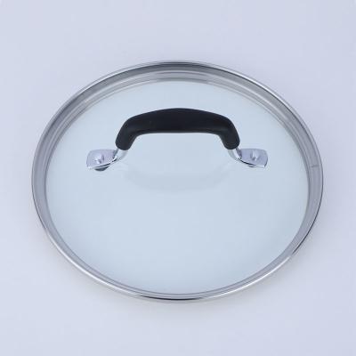 China Electric Non Stick Stove Pot Glass Cover Lid Viable With Bakelite Knob Handle for sale