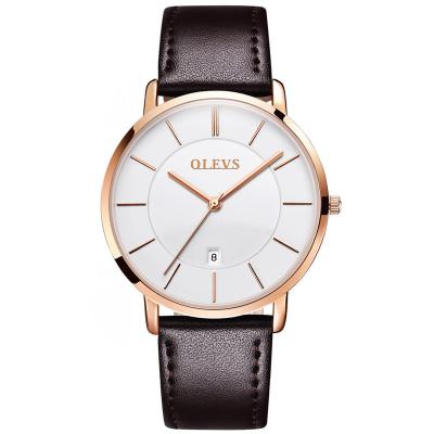 China Cheap 2023OEM Chronograph ODM OLEVS Men Sport Quartz Watch MinimalistWatches Week And Date Chronograph Fashion Leather Strap Watch FO for sale