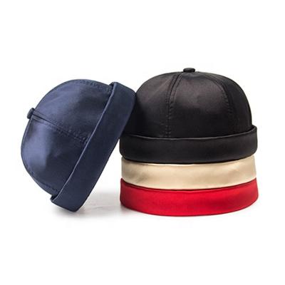 China COMMON Wholesale High Quality Blank Adjustable Plain 6 Panel Polyester Brimless Cap for sale