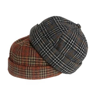 China Plaid Unisex Logo Brimless Hat Cap Fashion COMMON Cotton Hot Sale Summer Casual Custom Made for sale