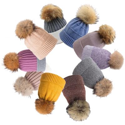 China JOINT 100% Knitted Cotton Custom Logo Winter Small Newborn Ear With Toddler Hats Warm Baby Beanie Hats for sale