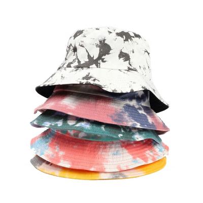 China Outdoor Comfortable Picture Tie Dye Reversible Custom Cotton Women Men Bucket Hat for sale