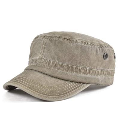 China Army Design Vintage Flat Top 100% Washed Cotton COMMON Driver Cap Hat for sale