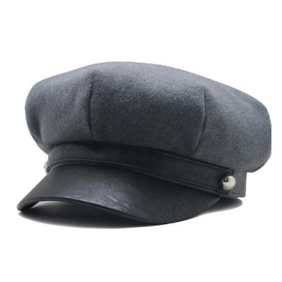 China JOINT Warm Sale Flat Top Autumn Winter Warm Woolen Blank Women's Driver Cap Hat for sale