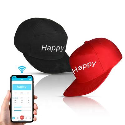 China App COMMON Wholesale Display Luminescent Cotton Phone Input Custom Baseball Led&Bluebooth Hat Cap for sale