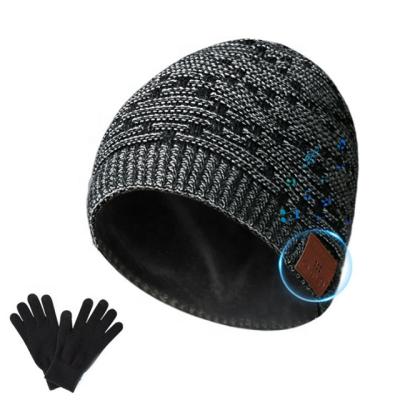 China JOINT Wireless Helmet Plaid Lighting Custom Knitted Led&bluebooth Hat Cap for sale