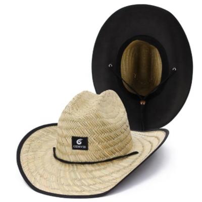 China Wholesale Cheap Eco-friendly Sombrero Surf Lifeguard Men Women Beach Supplier Panama Straw Hat America for sale