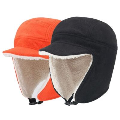 China Waterproof Windproof Cycling Cold-proof Lambswool Double-layer Thickened Duck Tongue Earflaps Warm Winter Hat Outdoor Cap for sale