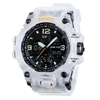 China SKMEI Alarm Customize Brand Manufacturer Luxury Transparent White Comfortable Silicone Waterproof Analog-Digital Watch for sale