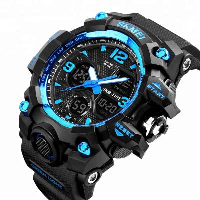 China SKMEI Alarm Factory 5ATM Waterproof G Watch Style Digital Watches LED Display Sports Analog-Digital Luxury Rubber Watches For Men for sale