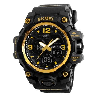 China SKMEI Best Sale 1155B Men's Multifunctional Sports Golden Hour Analog-Digital Waterproof Wristwatches for sale