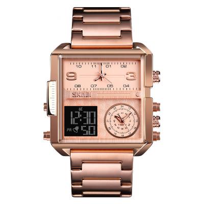 China Auto Date Best Selling Square Dial Fashion Digital Watches Best Dual Time Skmei 1584 Hot Selling Watch for sale