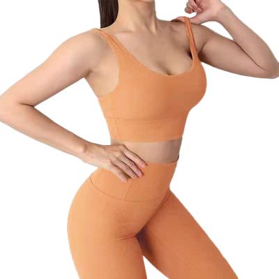 China Moisture wicking wholesale women's sexy yoga exercise bra yoga leggings nylon bare clothes/nylon yoga for sale