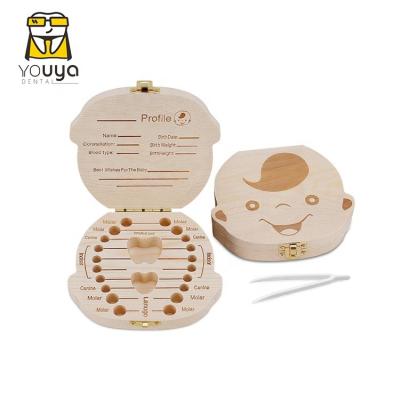 China High Quality Promotion Kids Tooth Fairy Box Milk Teeth Storage Children Wooden Teeth Box for sale