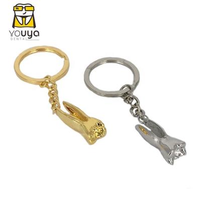 China Promotion Gift Hot Selling Dental Molar Tooth Shaped Key Chain Teeth Metal Key Chain for sale