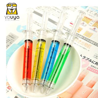 China office & School Pen Promotional Plastic Cylinder Shaped Syringe Ballpoint Pen for sale