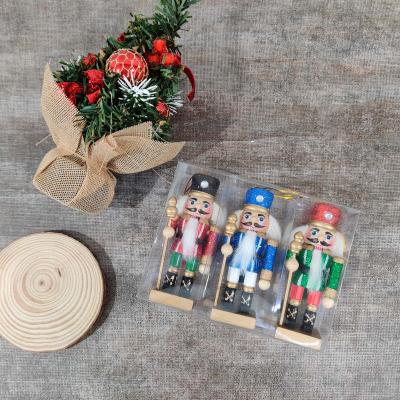 China Germany Set Of Wooden Nutcracker 3 Christmas Nutcracker Holiday Hanging Festive Decor for sale