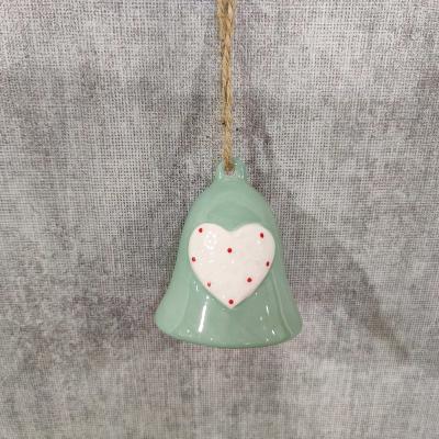 China Santa Christmas Ceramic Bells Easy Hanging Jingle Bell for sale