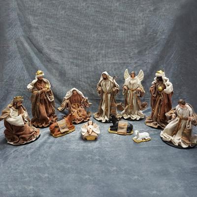 China Classic Holy Family Nativity Scene Christmas Figurine Religious Resin Nativity Set for sale