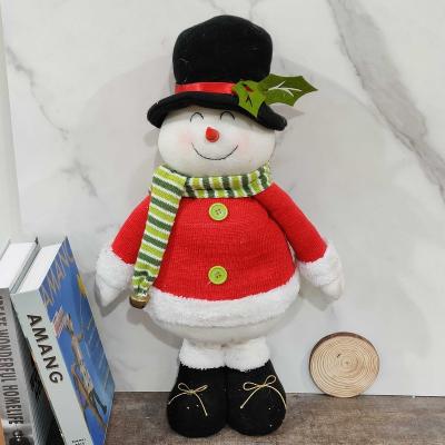 China Popular Christmas Gift Snowman Plush Toy Extendable Legs Soft Toy Doll Christmas Decoration for sale