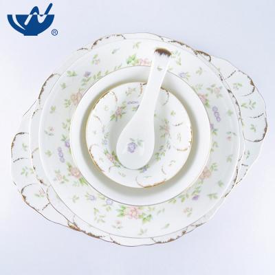 China Supplier 27pcs Chaozhou Bone China Ceramic Dinner Plates Dinnerware Sets Viable Dinnerware Set for sale