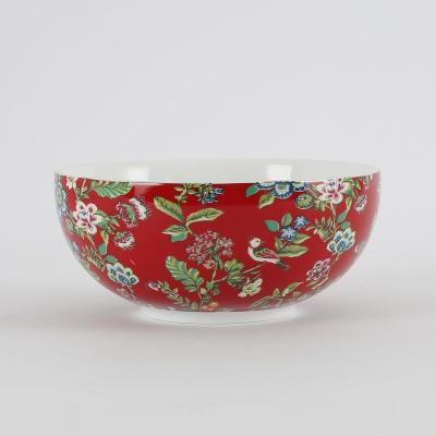 China Viable Wholesale OEM Chinese Flower Decal Chinese Soup Bowls Porcelain Bowl for Home and Restaurant for sale